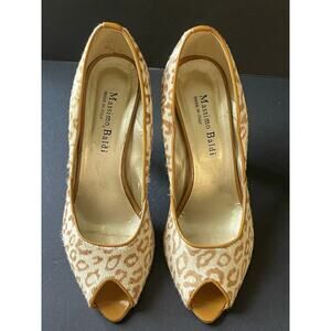 Massimo Baldi Womens Shoes Size 7 Shoe Mustard Pony Hair Animal Print Y2K Career